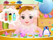 按我玩模擬小遊戲-第一次為小孩洗澡