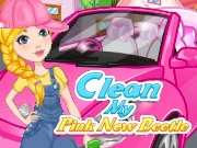 按我玩清潔小遊戲-清理粉色金龜車