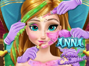 按我玩冰雪奇緣小遊戲-安娜護膚美容