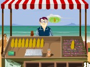 按我玩美食小遊戲-海灘玉米堡